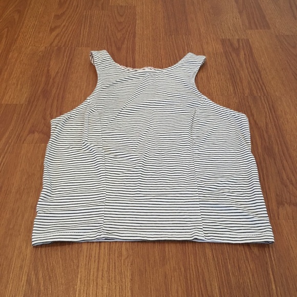 BONGO Tops - Bongo Crop Top Racerback Striped Tank